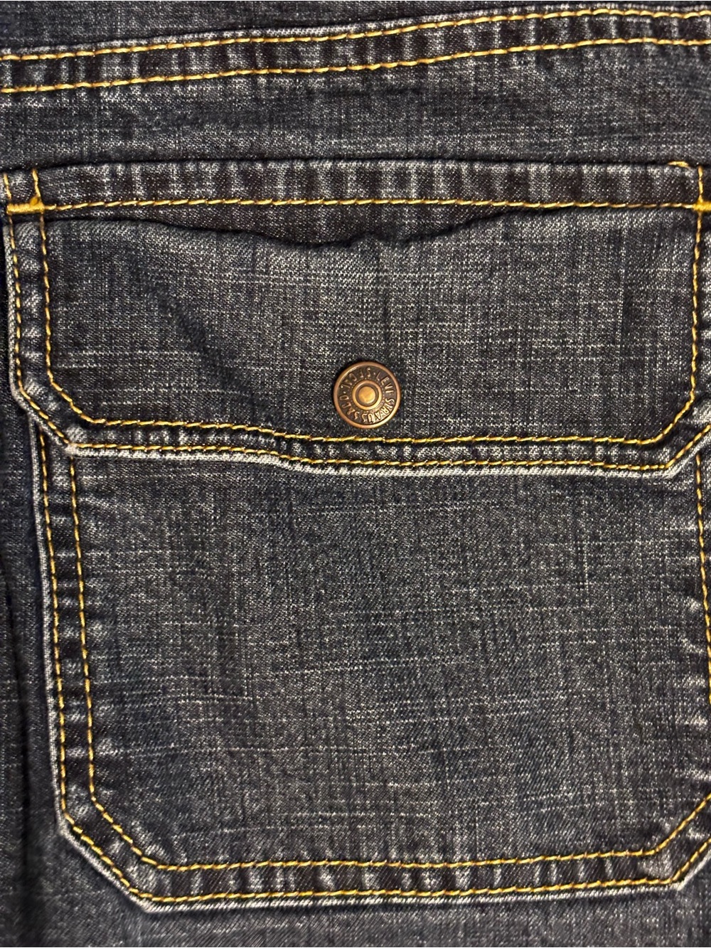 Levi Strauss Denim Maxi Skirt Women’s Dark Wash Split Hem Y2k - Picture 7 of 7